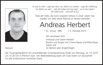 Anzeige von Andreas Herbert von MGO
