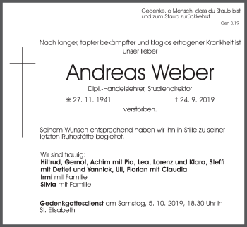 Anzeige von Andreas Weber von MGO