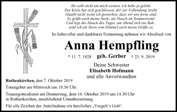 Anzeige von Anna Hempfling von MGO