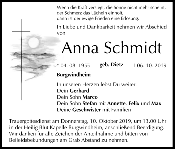 Anzeige von Anna Schmidt von MGO