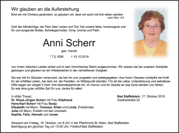 Anzeige von Anni Scherr von MGO