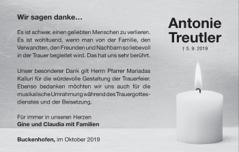 Anzeige von Antonie Treutler von MGO