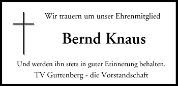 Anzeige von Bernd Knaus von MGO