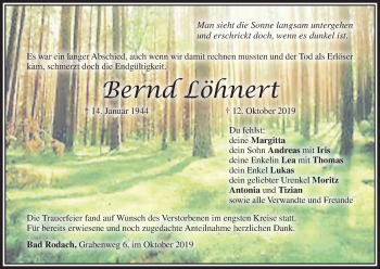 Anzeige von Bernd Löhnert von MGO