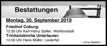 Anzeige von Bestattungen vom 30.09.2019 von MGO