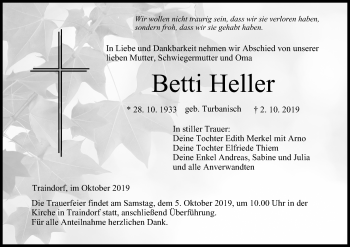 Anzeige von Betti Heller von MGO