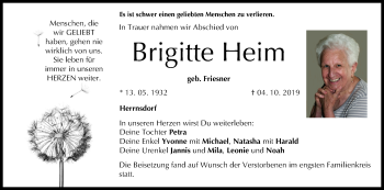 Anzeige von Brigitte Heim von MGO