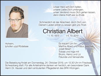 Anzeige von Christian Albert von MGO