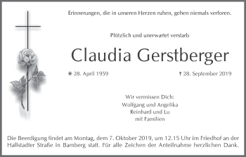 Anzeige von Claudia Gerstberger von MGO