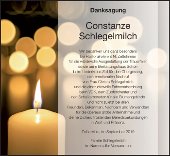 Anzeige von Constanze Schlegelmilch von MGO