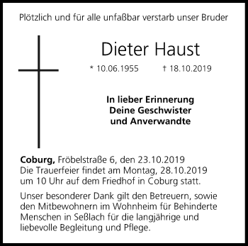 Anzeige von Dieter Haust von MGO