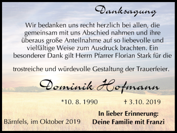 Anzeige von Dominik Hofmann von MGO