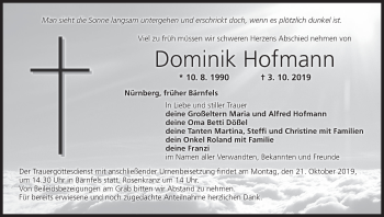 Anzeige von Dominik Hofmann von MGO