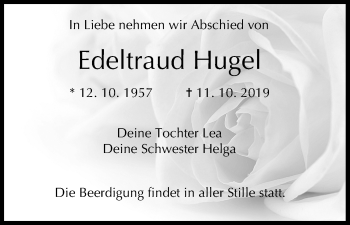 Anzeige von Edeltraud Hugel von MGO
