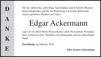 Anzeige von Edgar Ackermann von MGO