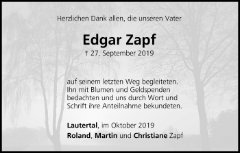 Anzeige von Edgar Zapf von MGO