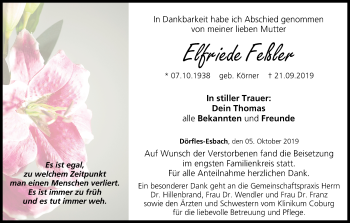 Anzeige von Elfriede Feßler von MGO