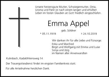 Anzeige von Emma Appel von MGO