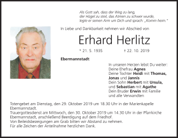 Anzeige von Erhard Herlitz von MGO
