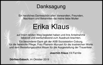 Anzeige von Erika Klaus von MGO