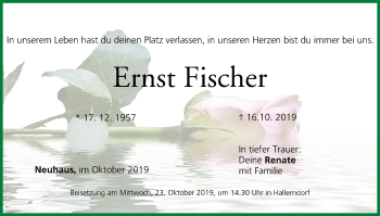 Anzeige von Ernst Fischer von MGO