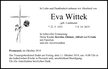Anzeige von Eva Wittek von MGO