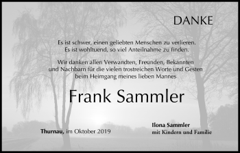Anzeige von Frank Sammler von MGO
