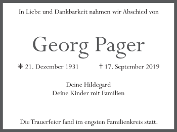 Anzeige von Georg Pager von MGO