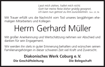 Anzeige von Gerhard Müller von MGO