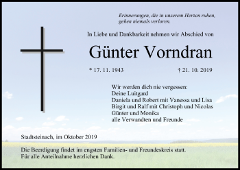 Anzeige von Günter Vorndran von MGO