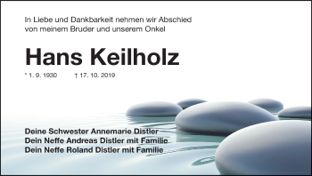 Anzeige von Hans Keilholz von MGO