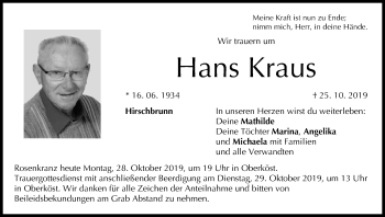 Anzeige von Hans Kraus von MGO