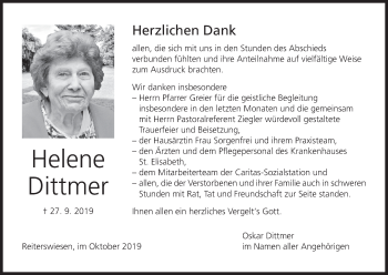 Anzeige von Helene Dittmer von MGO