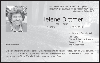 Anzeige von Helene Dittmer von MGO