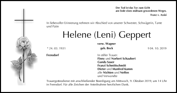 Anzeige von Helene Geppert von MGO
