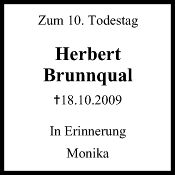 Anzeige von Herbert Brunnqual von MGO