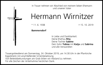 Anzeige von Hermann Wirnitzer von MGO