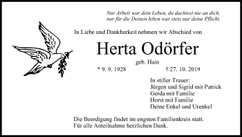 Anzeige von Herta Odörfer von MGO