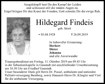 Anzeige von Hildegard Findeis von MGO