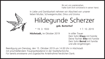 Anzeige von Hildegunde Scherzer von MGO