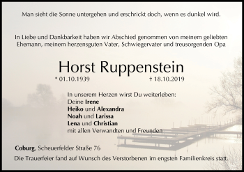Anzeige von Horst Ruppenstein von MGO