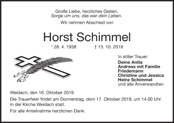 Anzeige von Horst Schimmel von MGO