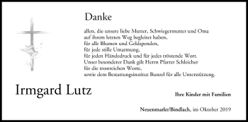 Anzeige von Irmgard Lutz von MGO