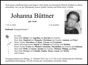 Anzeige von Johanna Büttner von MGO