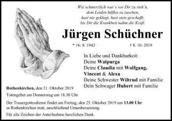Anzeige von Jürgen Schüchner von MGO
