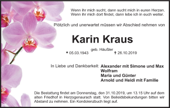 Anzeige von Karin Kraus von MGO