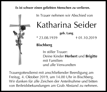 Anzeige von Katharina Seider von MGO