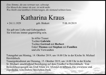 Anzeige von Katharina Kraus Kraus von MGO