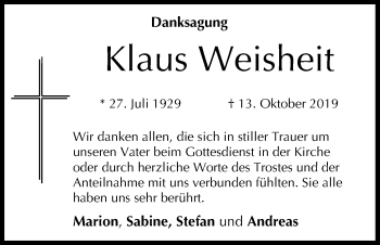 Anzeige von Klaus Weisheit von MGO
