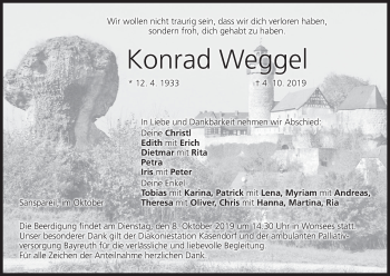 Anzeige von Konrad Weggel von MGO